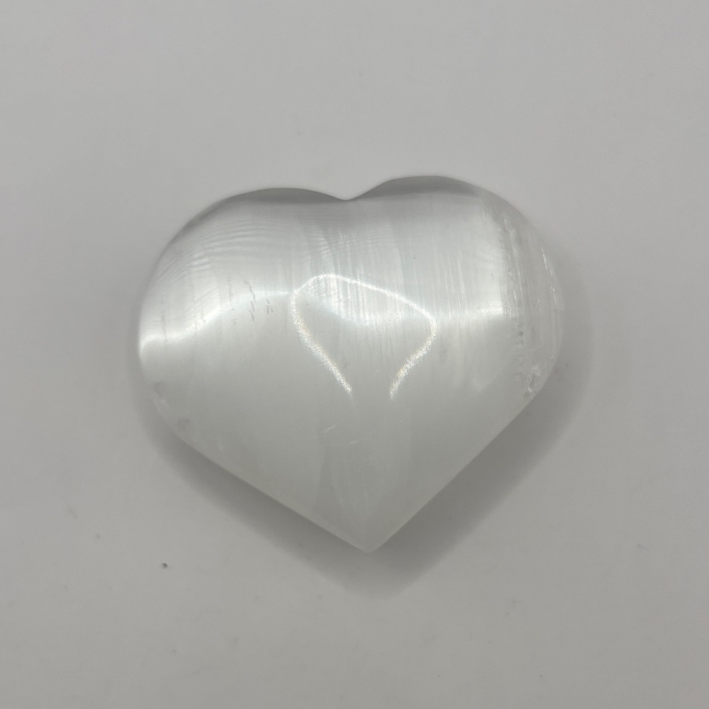 Heart-Shaped White Selenite Crystal